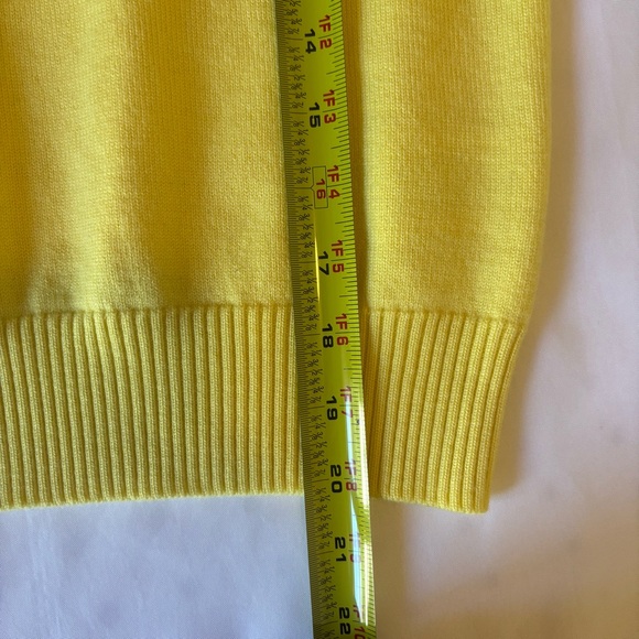 CORDOVA 100% Merino Wool Ski Sweater Size Small Yellow w/ LOGO Down the Arms - Picture 10 of 11